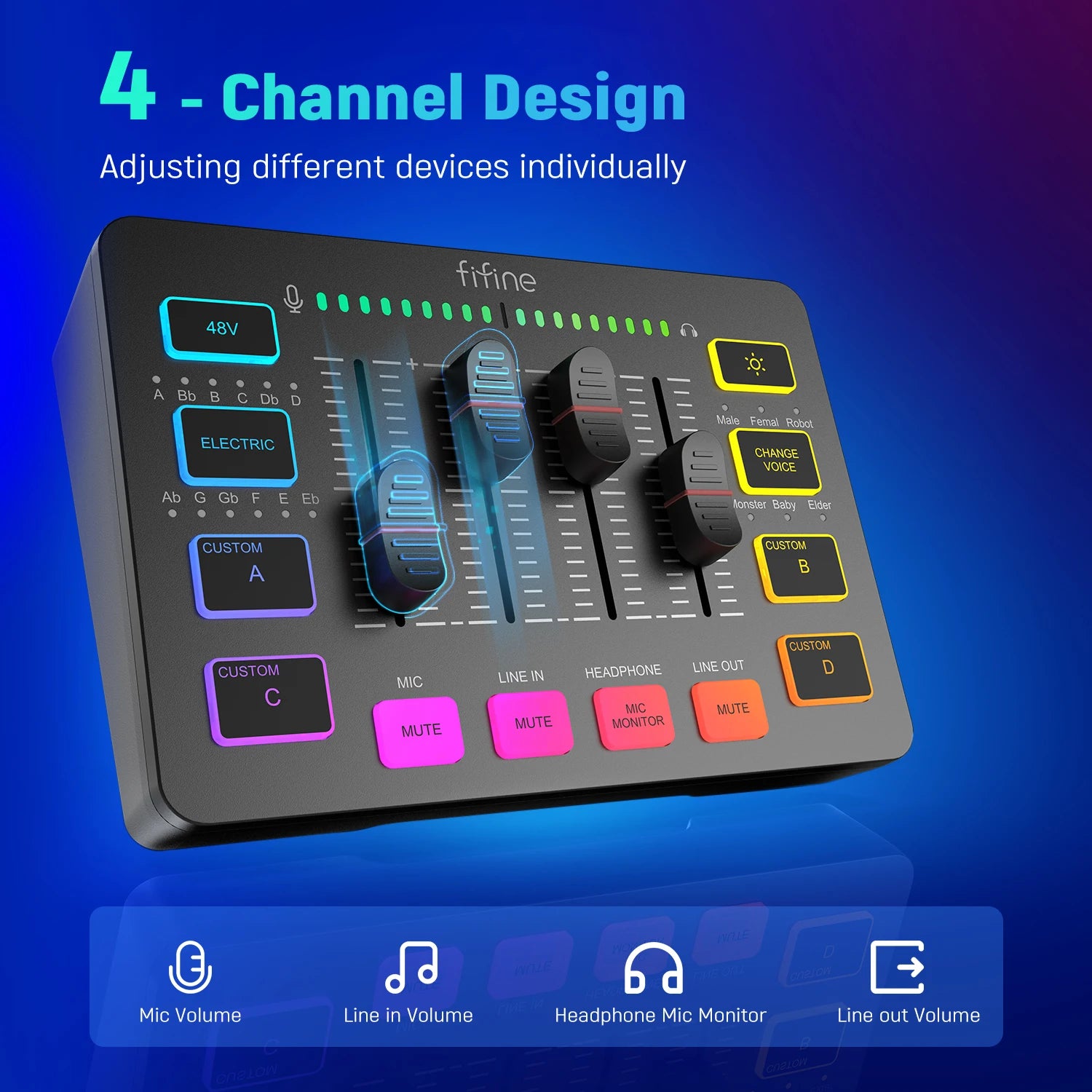 RGB Gaming Audio Mixer