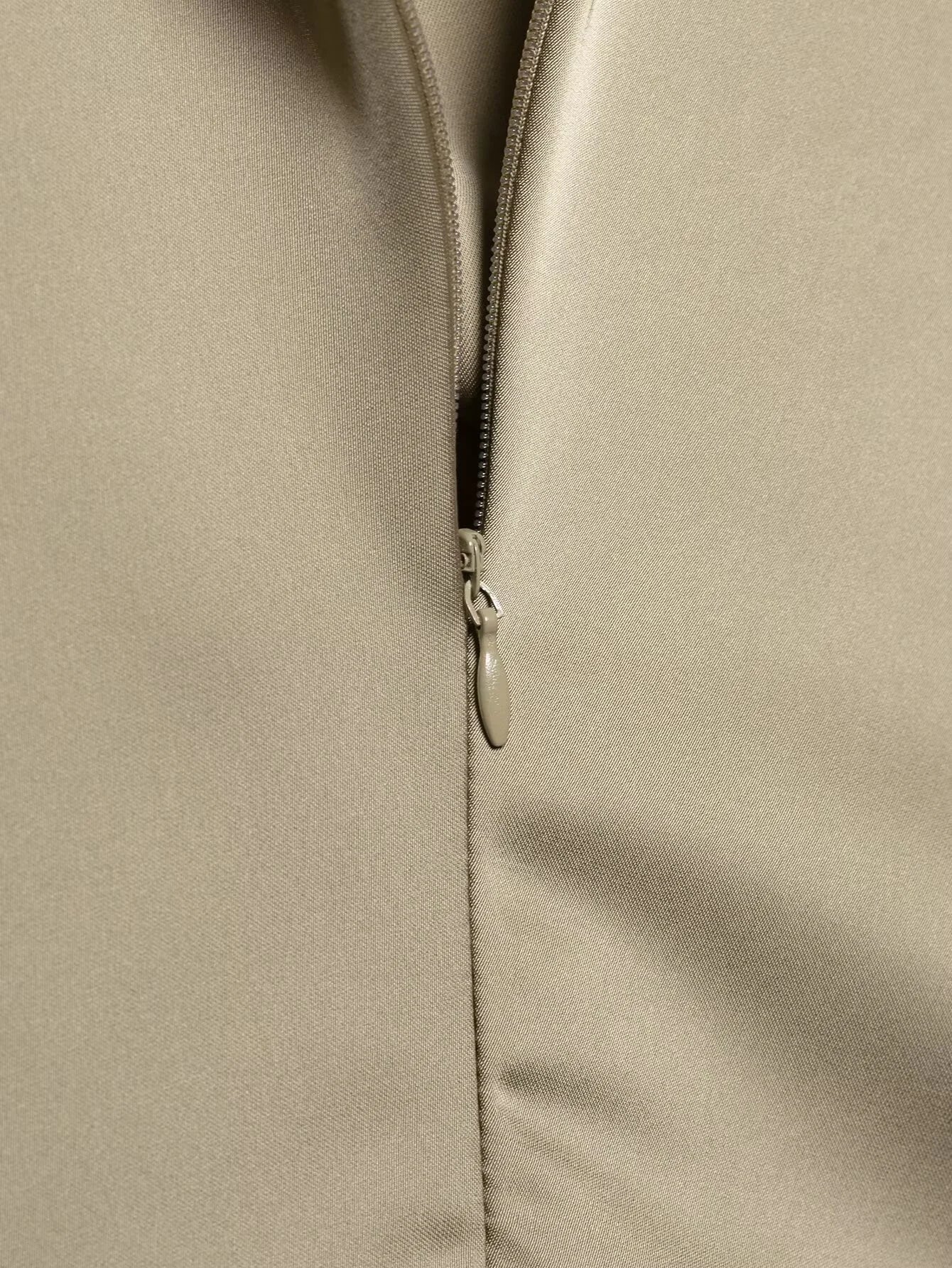 Elegant Silk Texture Wrinkle Detail Dress