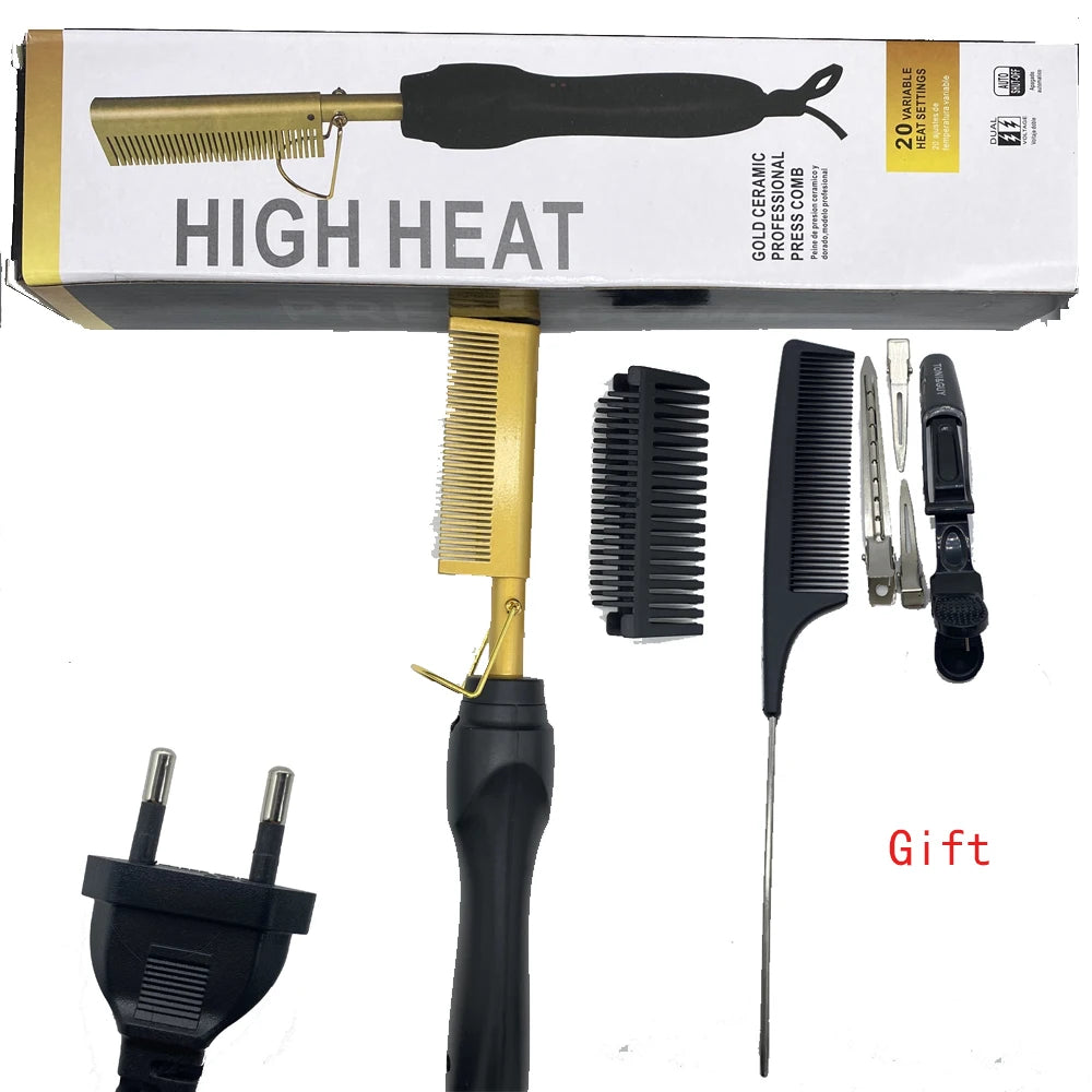 Electric Hot Comb Hair Straightener Brush
