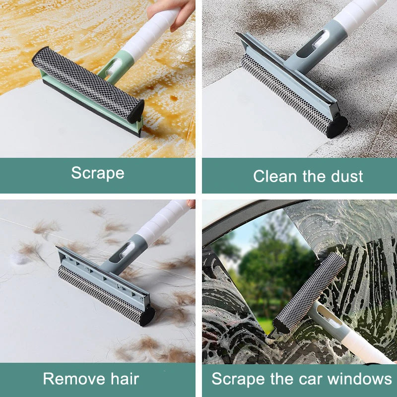 3-In-1 Window Cleaner Brush with Spray and Squeegee