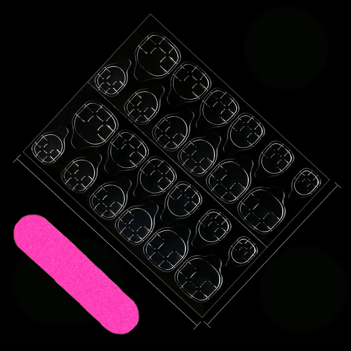 24PCS Pink French Almond Press-On Nails