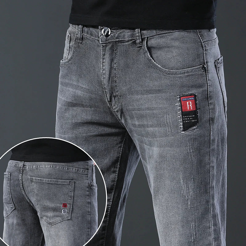 Korean Style Straight Grey Jeans
