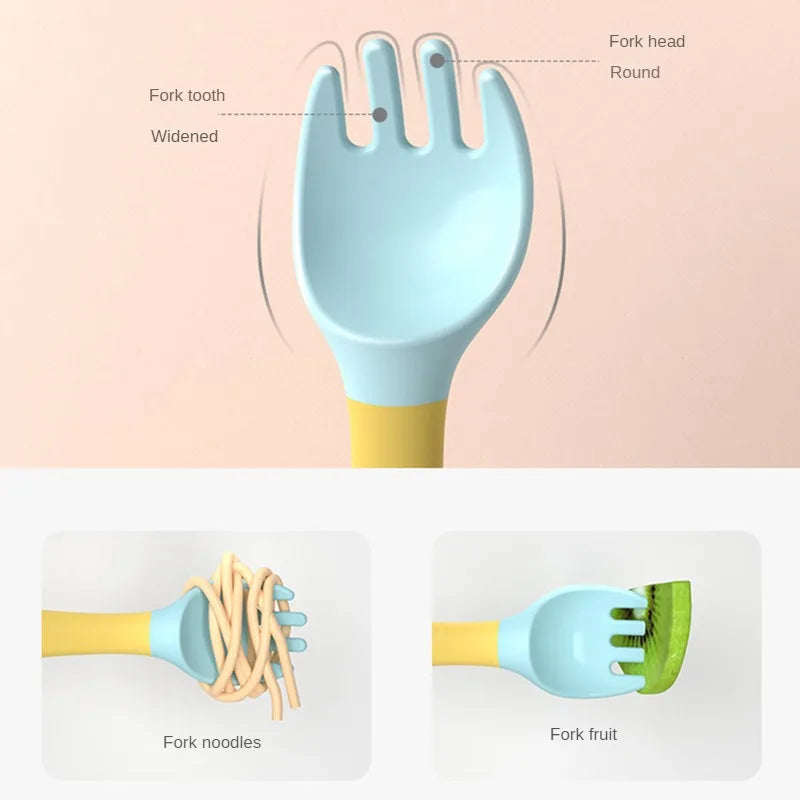 Soft Silicone Spoon Fork Set