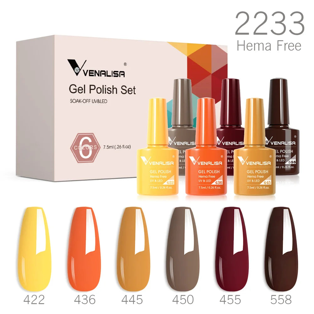 Autumn Earth-Tone Gel Nail Polish Set