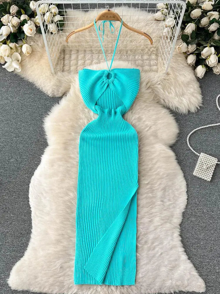 Sexy Knit Split Bodycon Dress