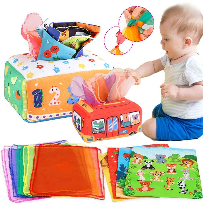 Montessori Pull Along Magic Tissue Box Toys