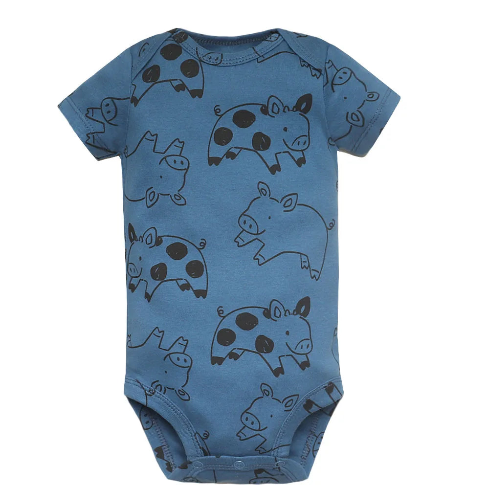 Newborn Cotton Baby Bodysuits: 5pcs Summer Shower Gifts