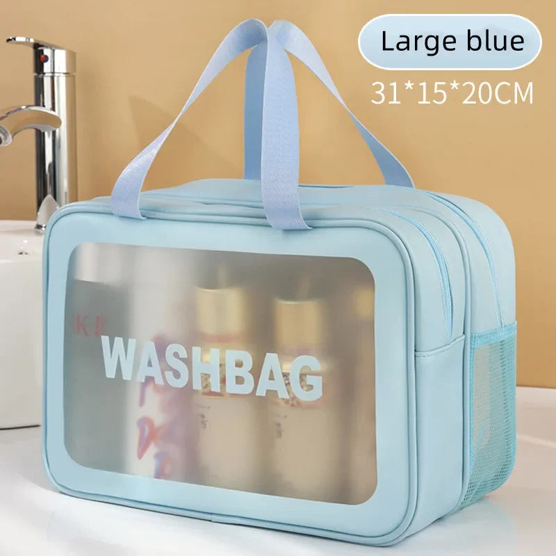 Double-Layer Transparent PU Makeup Bag