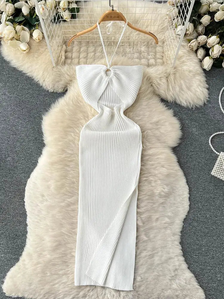 Sexy Knit Split Bodycon Dress