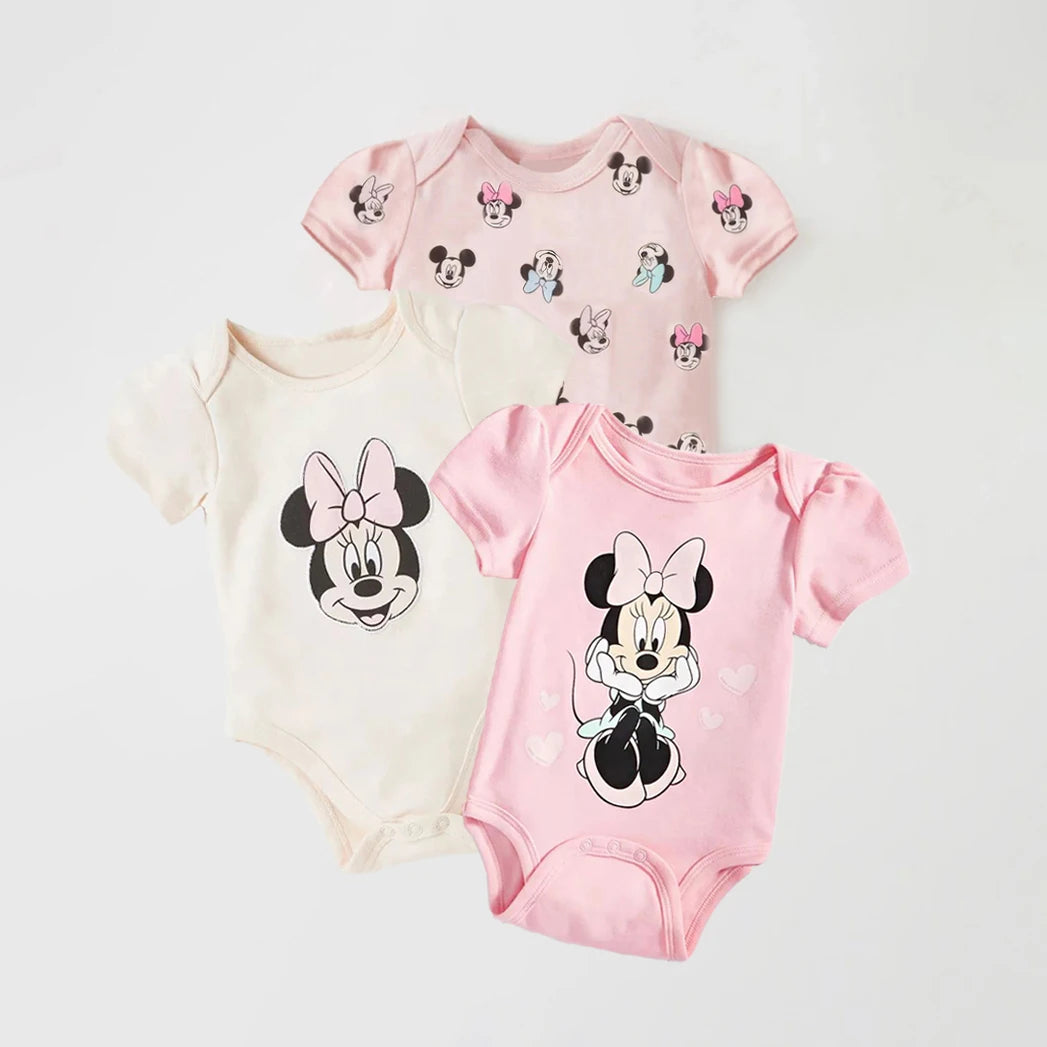 3-Pack Mickey Mouse Baby Rompers