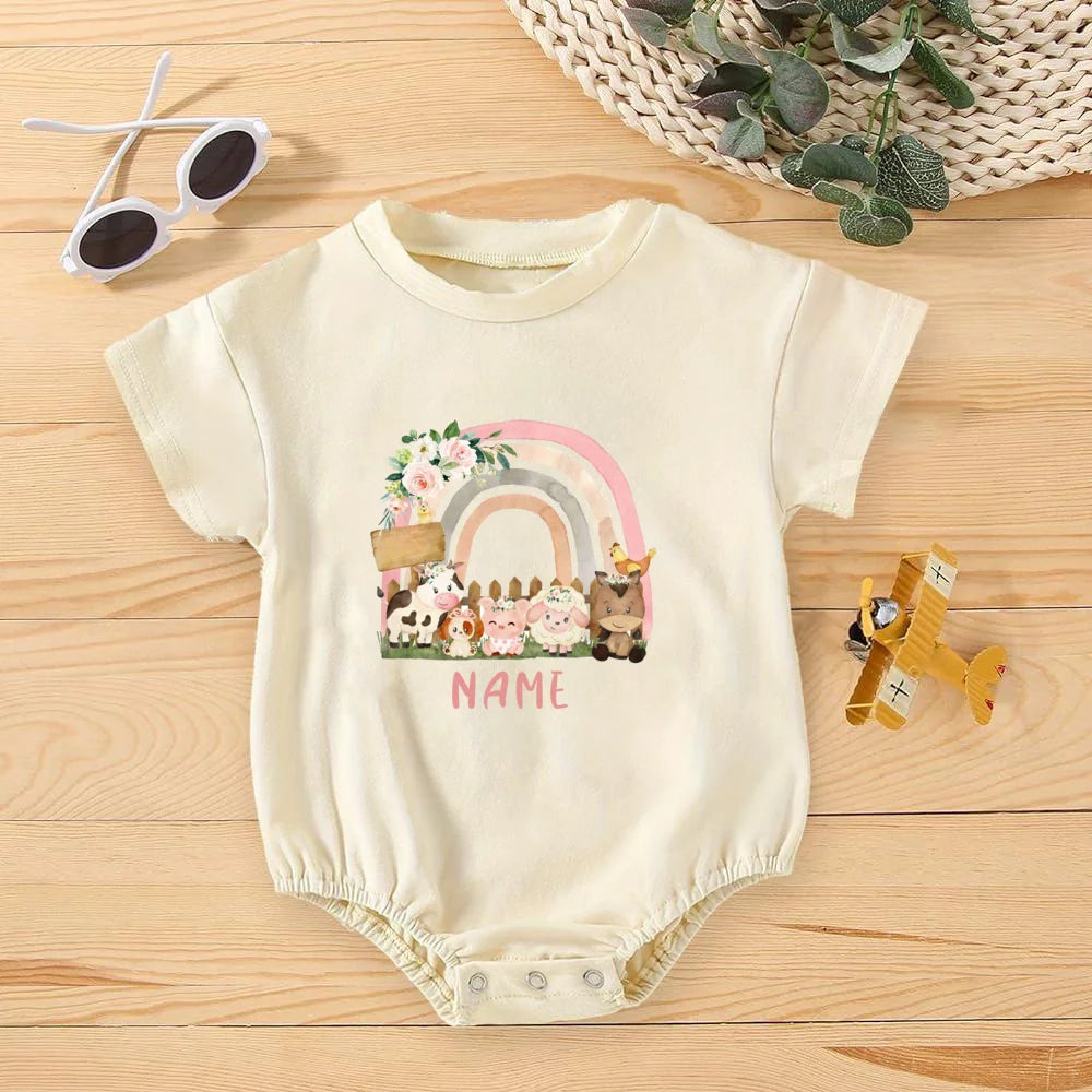 Personalized Baby Rainbow Romper