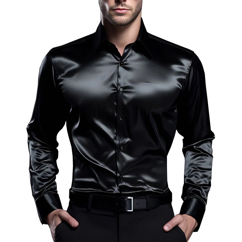 Satin Tuxedo Dress Shirt