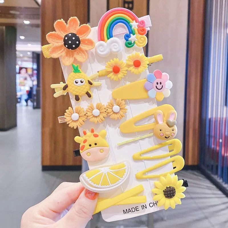 14-Piece Cartoon Baby Hair Clips Set