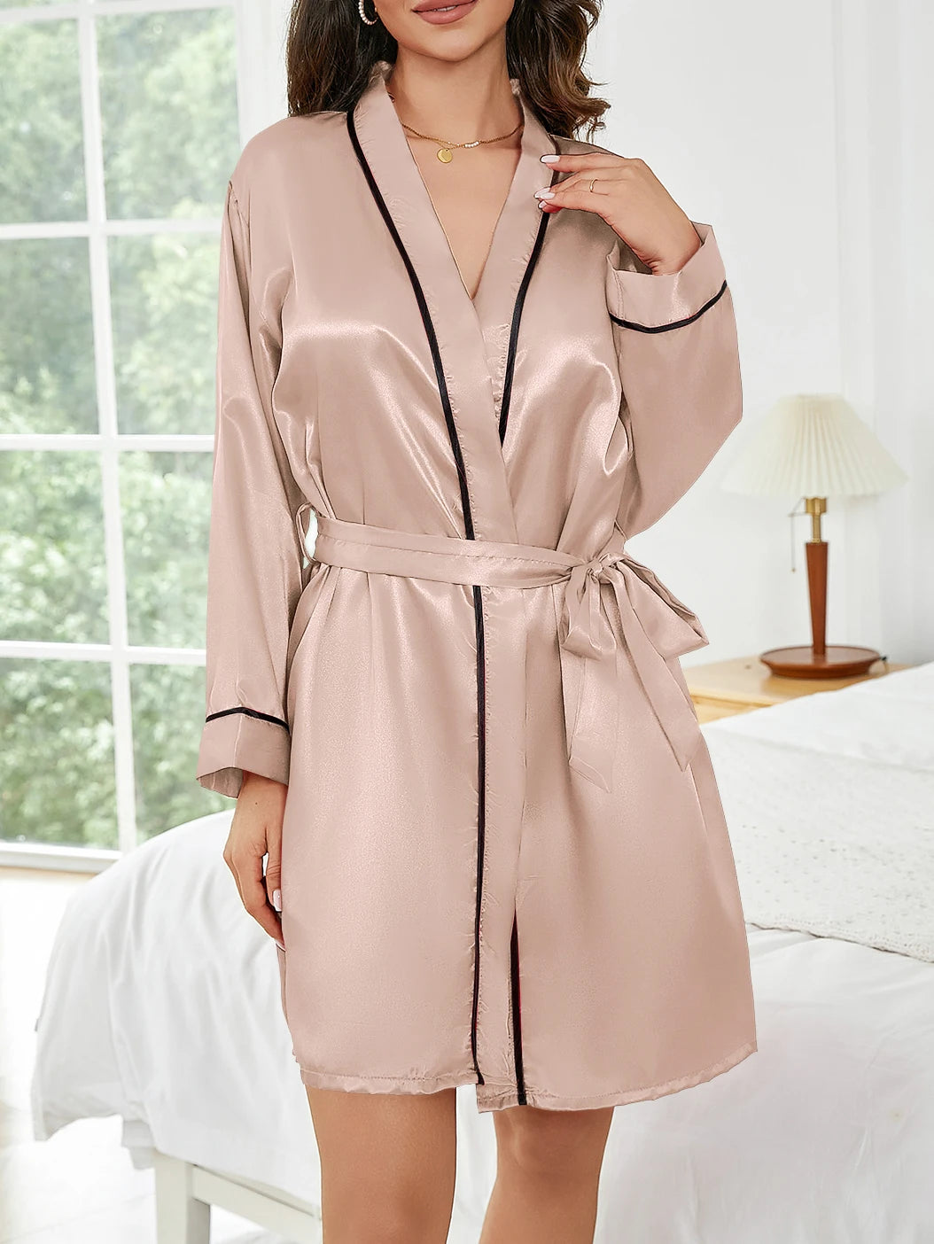 Pure Color Short Summer Robe