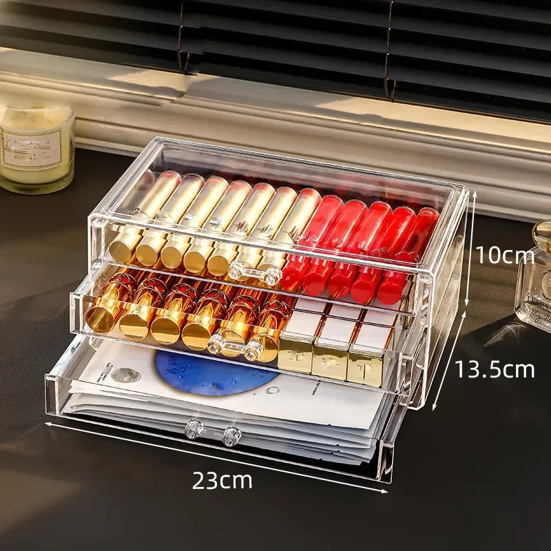 Large Transparent Acrylic Four-Drawer Makeup Organizer