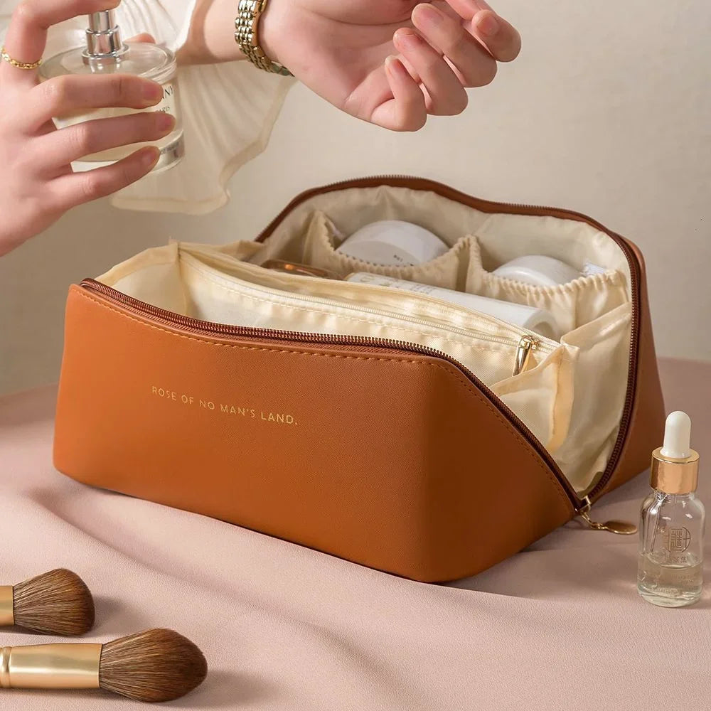 Luxury Leather Travel Cosmetic Bag