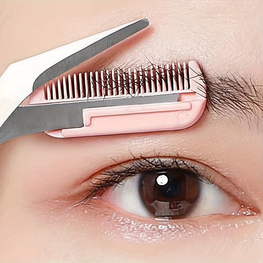Pink Stainless Steel Eyebrow Scissors