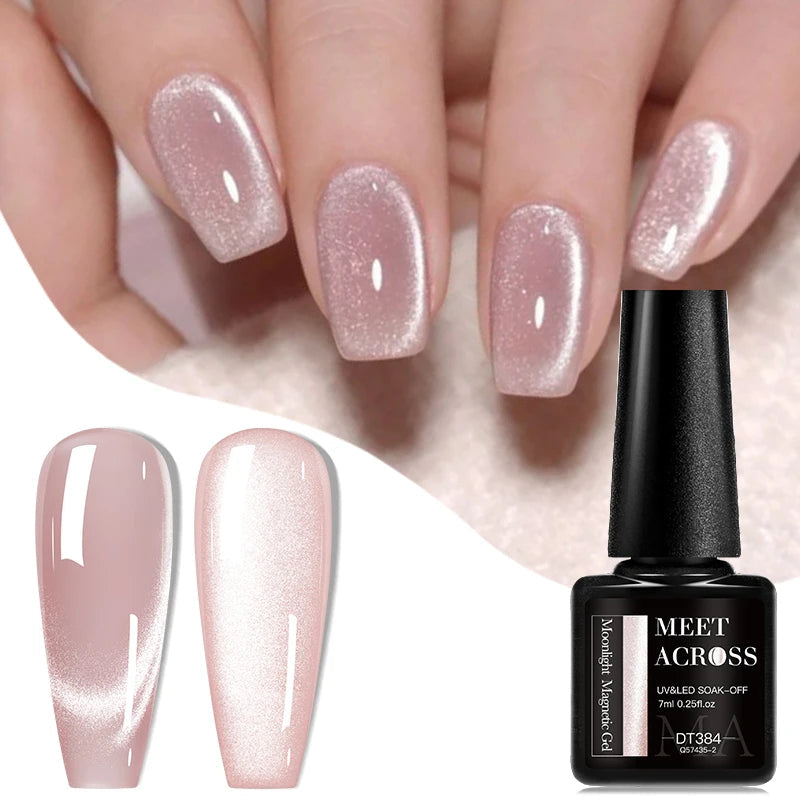Pink Silver Cat Eye Magnetic Gel Polish