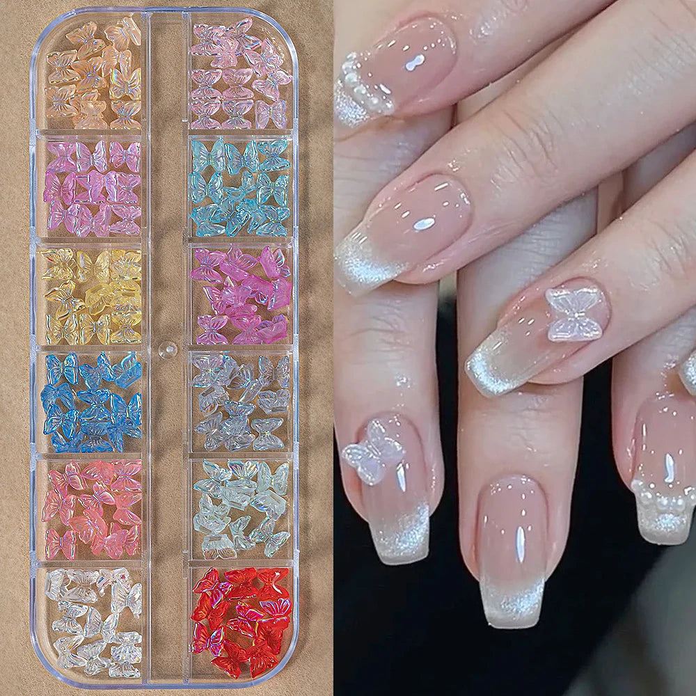 Ocean-Themed Gold Nail Charms Set