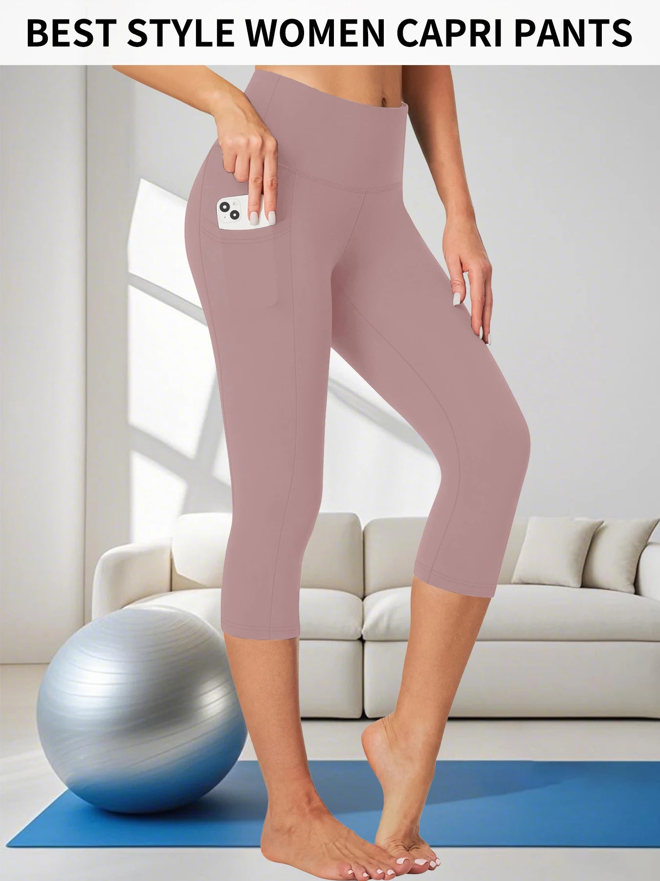 High-Waisted Capri Pants