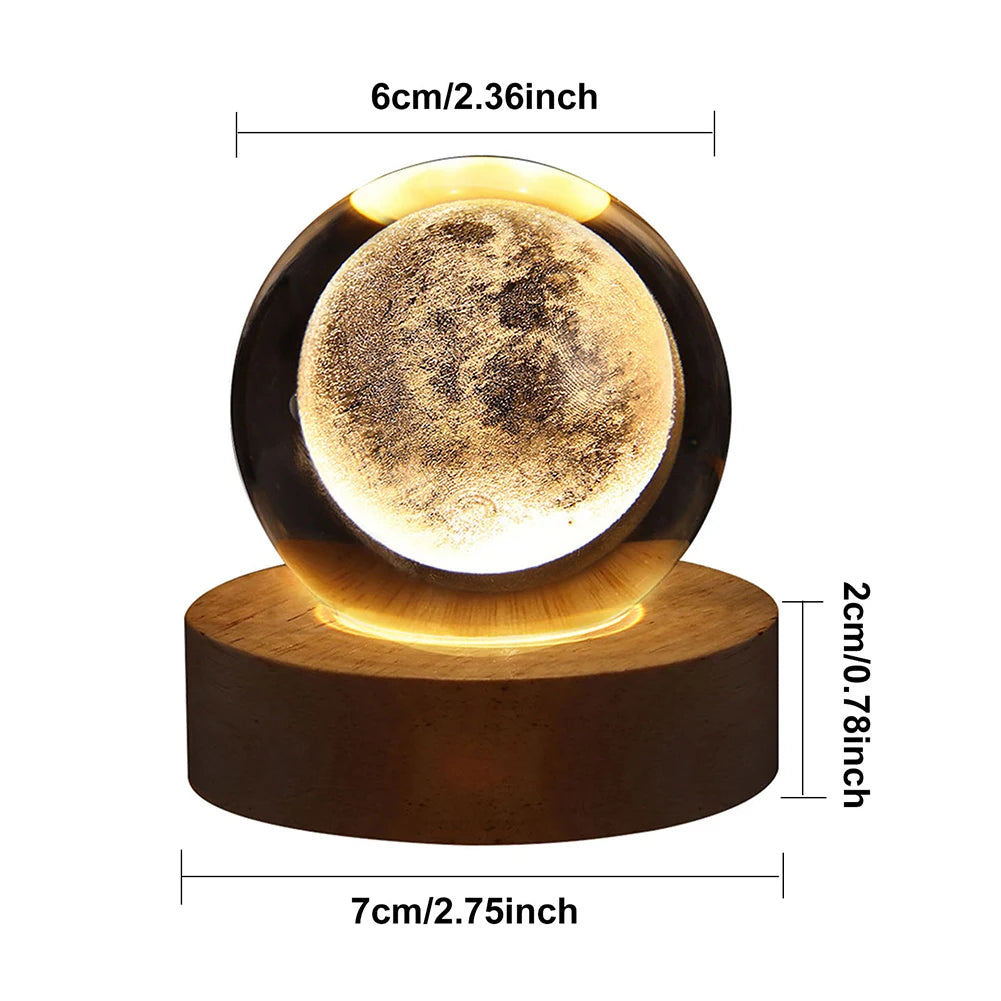 Glowing Planet Galaxy Astronaut 3D Moon USB Night Light