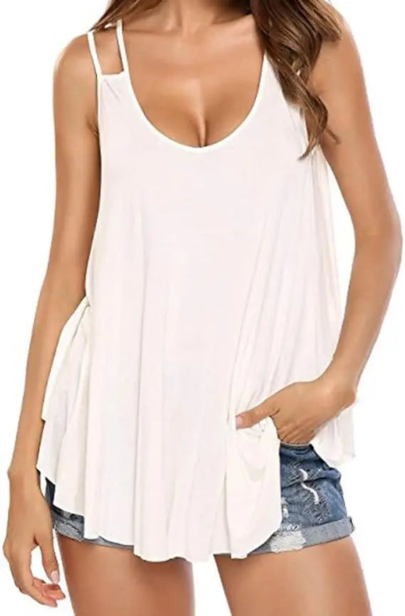 Solid Color Backless Halter Top Vest