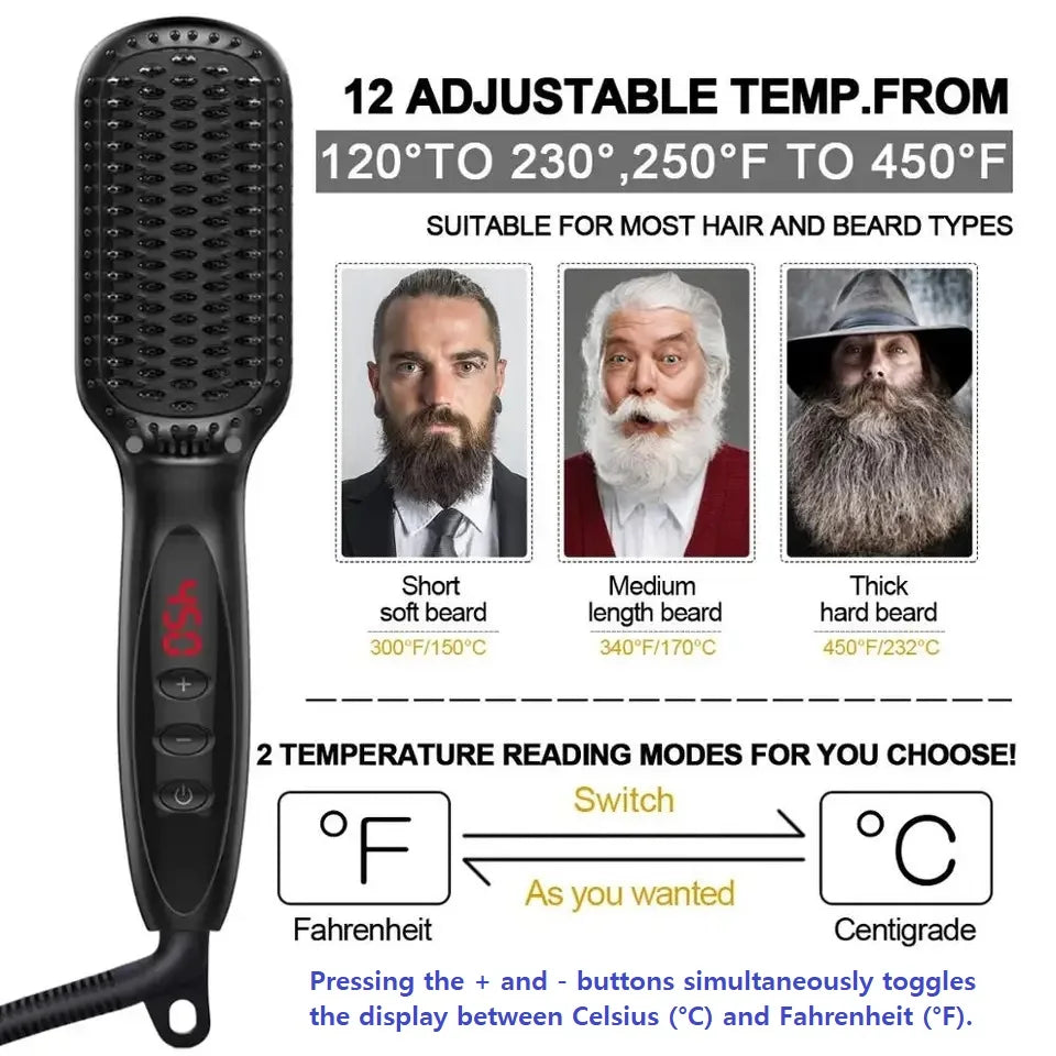 Hair Straightener Brush Comb