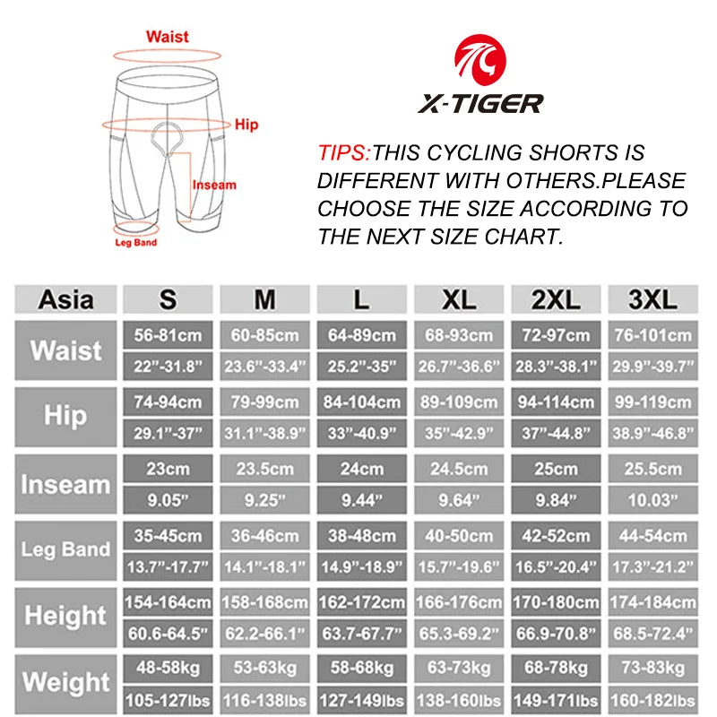 X-TIGER Women’s Padded Cycling Shorts