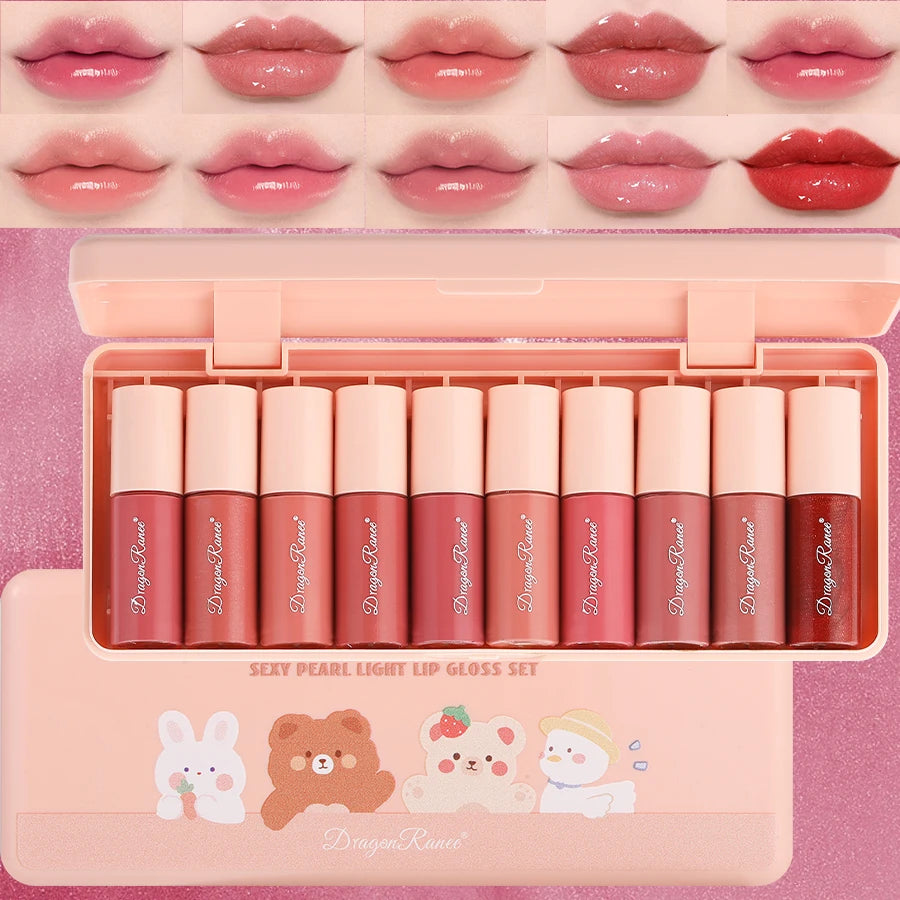 10-Piece Shimmering Lip Gloss Set