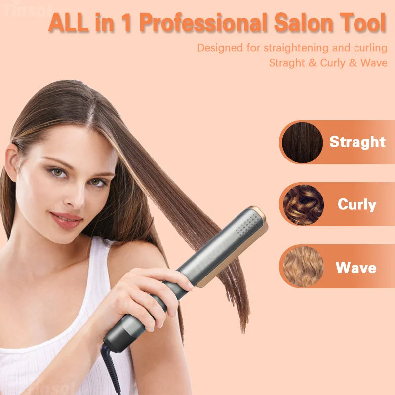 2-in-1 Ceramic Straightener Curler Ionizer