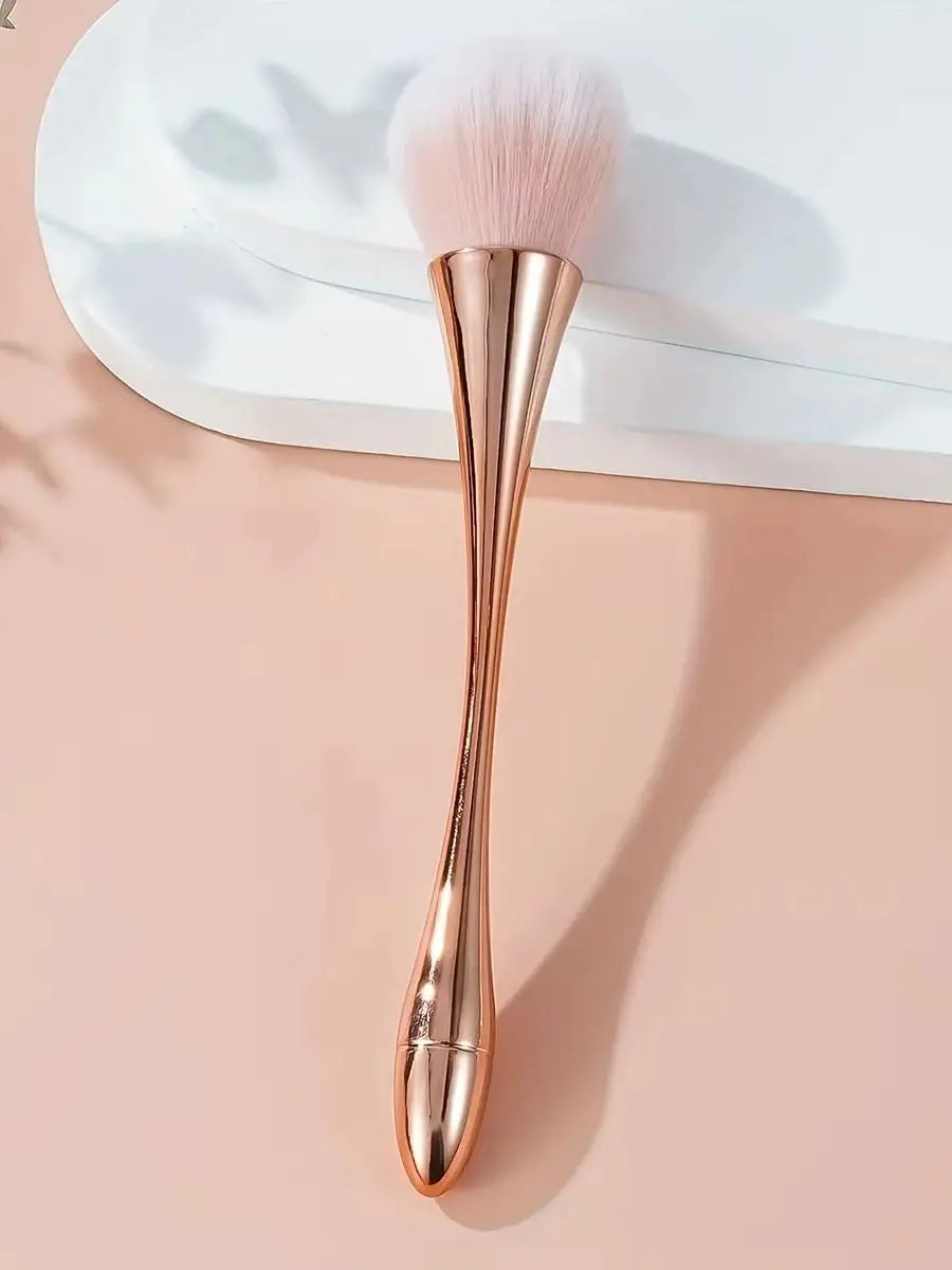 Rose Gold Fan Makeup Brush