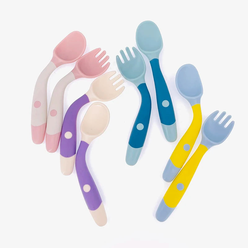 Soft Silicone Spoon Fork Set