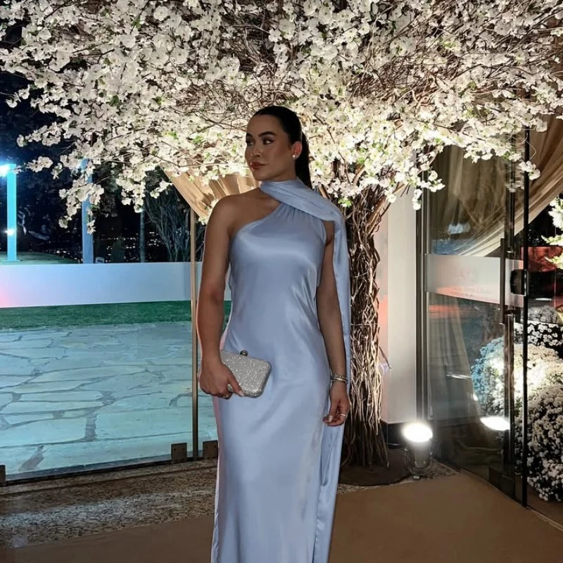 Elegant Halter Ribbon Maxi Dress