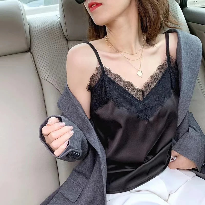 Lace Silk Camisole Top