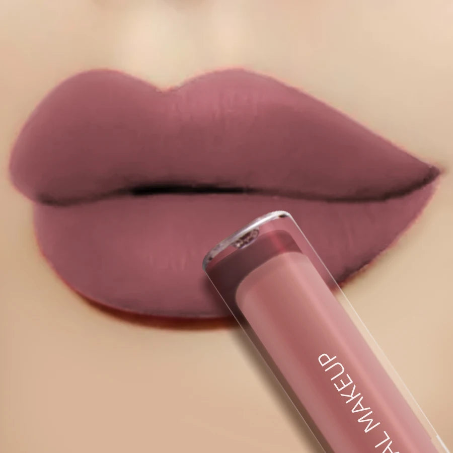 Dark Brown Waterproof Velvet Matte Lip Gloss