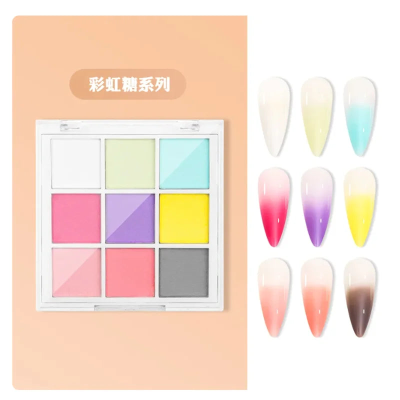9-Color Solid Nail Powders