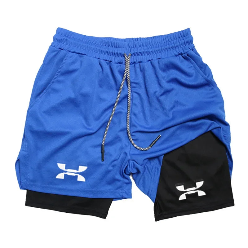 2-in-1 Quick-Dry Gym Running Shorts