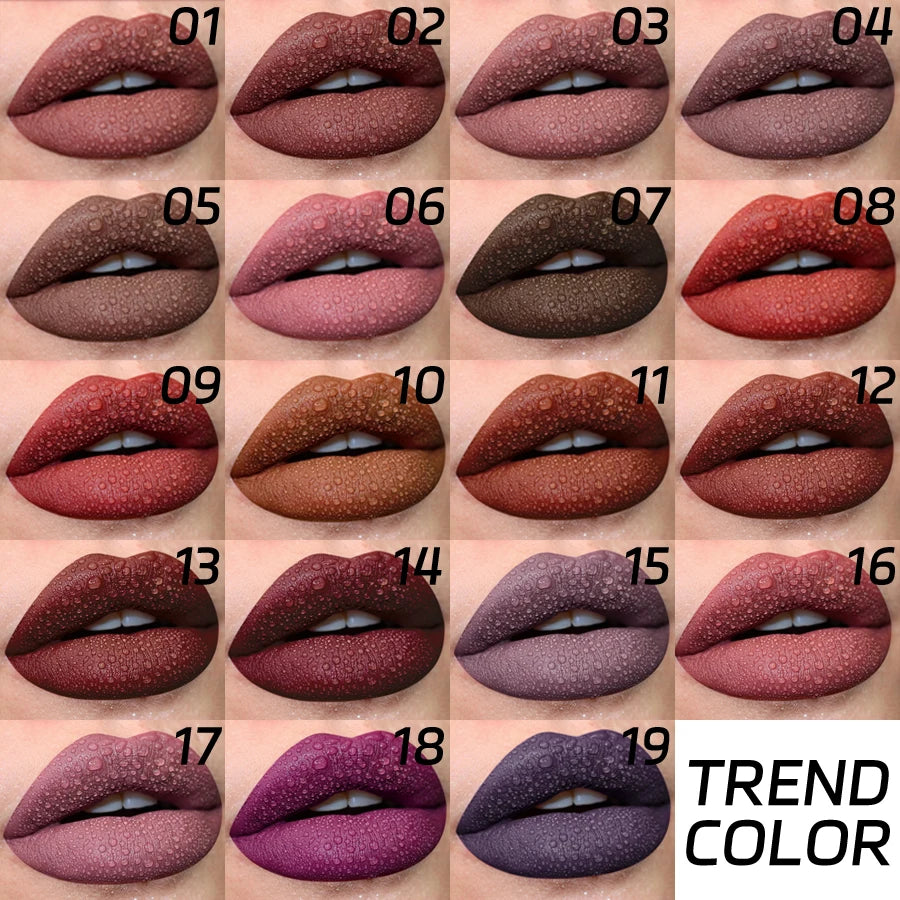 Dark Brown Waterproof Velvet Matte Lip Gloss