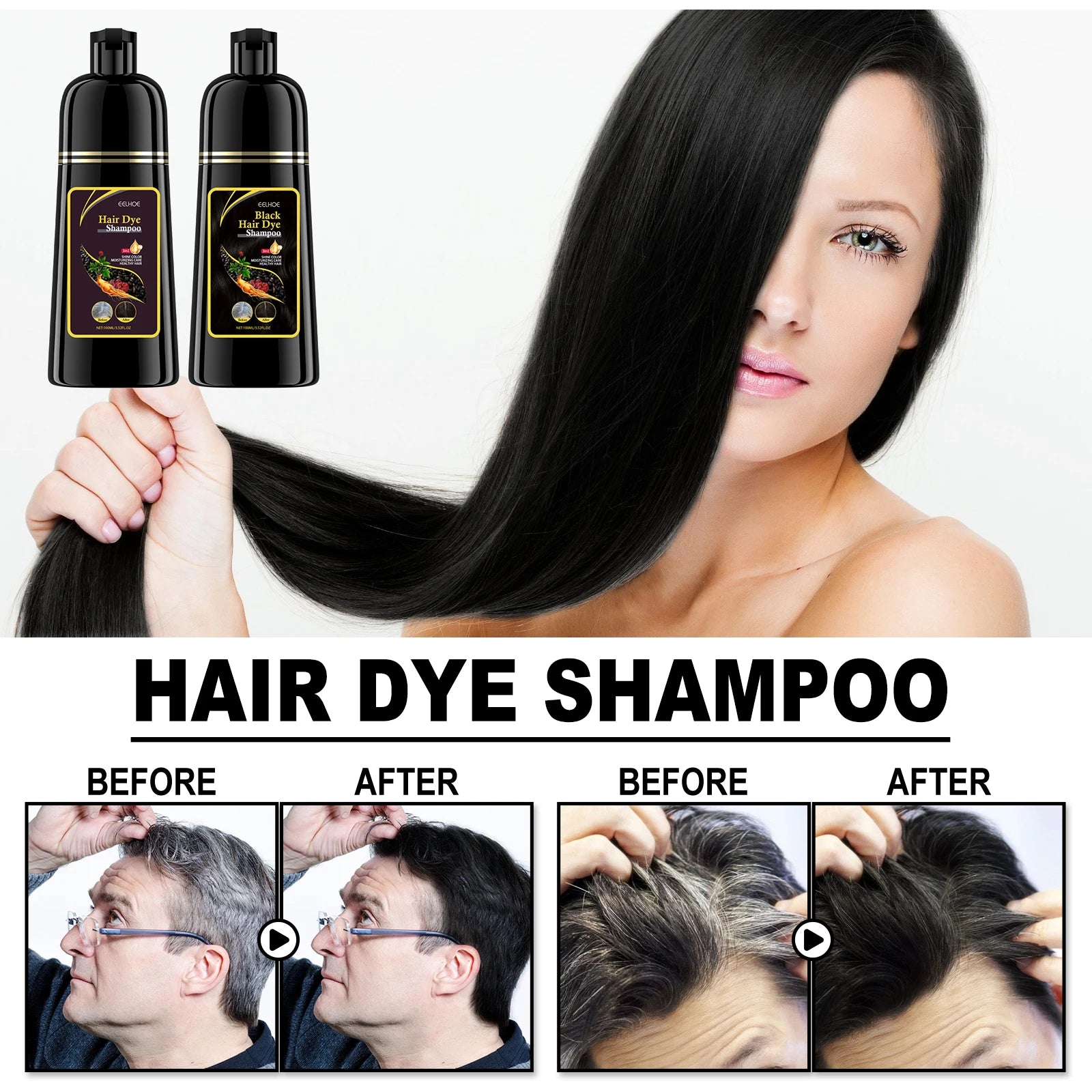 100ml Natural Plant Hair Dye Shampoo