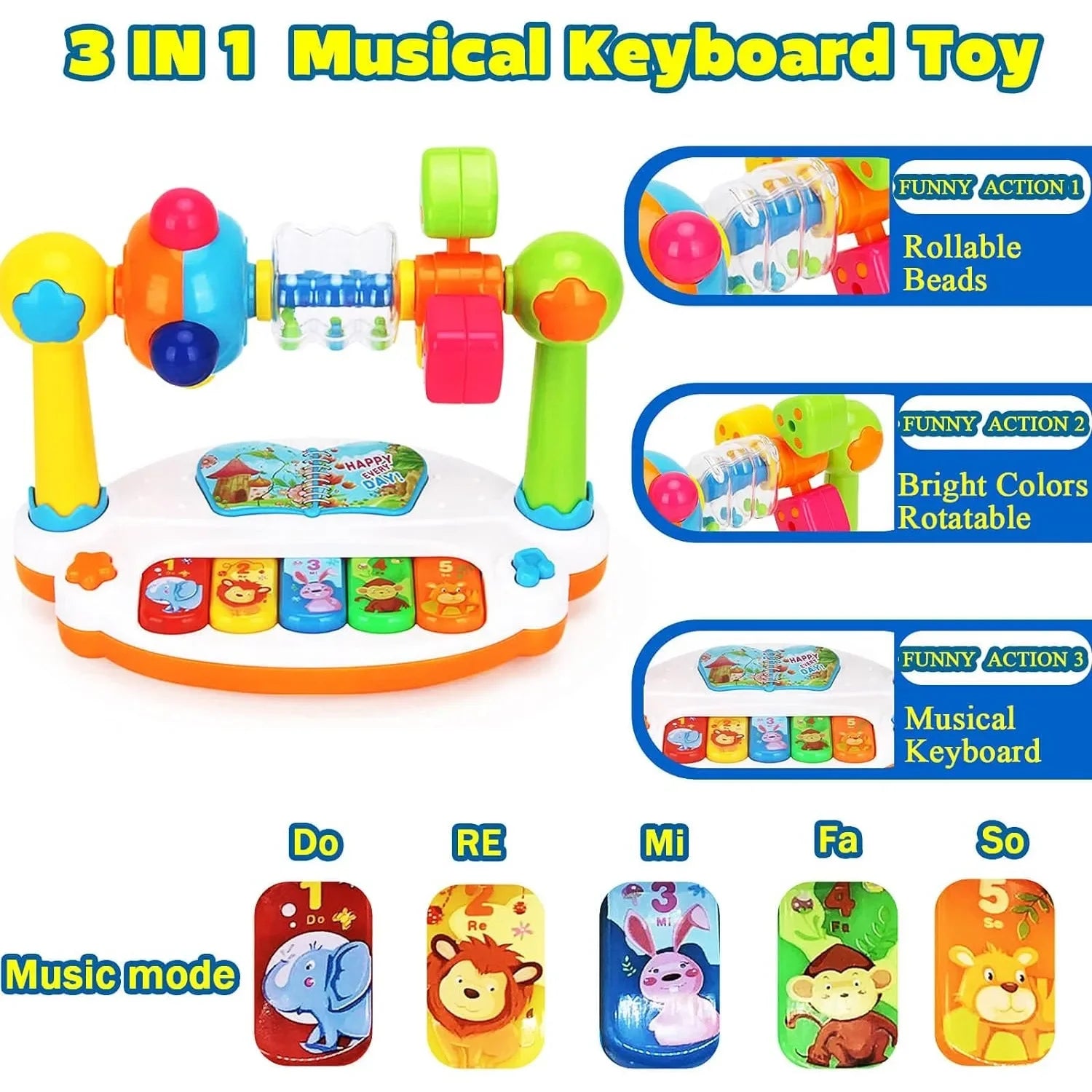 Rotating Baby Piano Toy