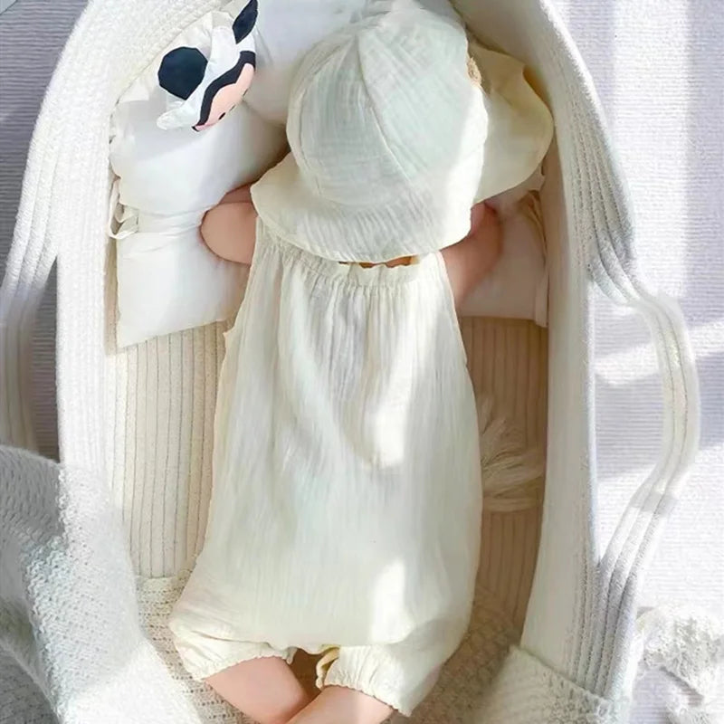 Summer Baby Clothes Set: Bear Romper with Fisherman Hat