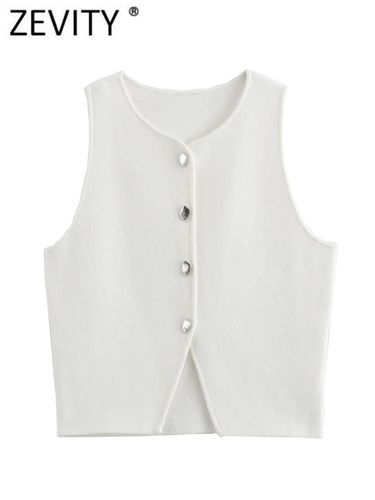 Sleeveless Knit Crop Top