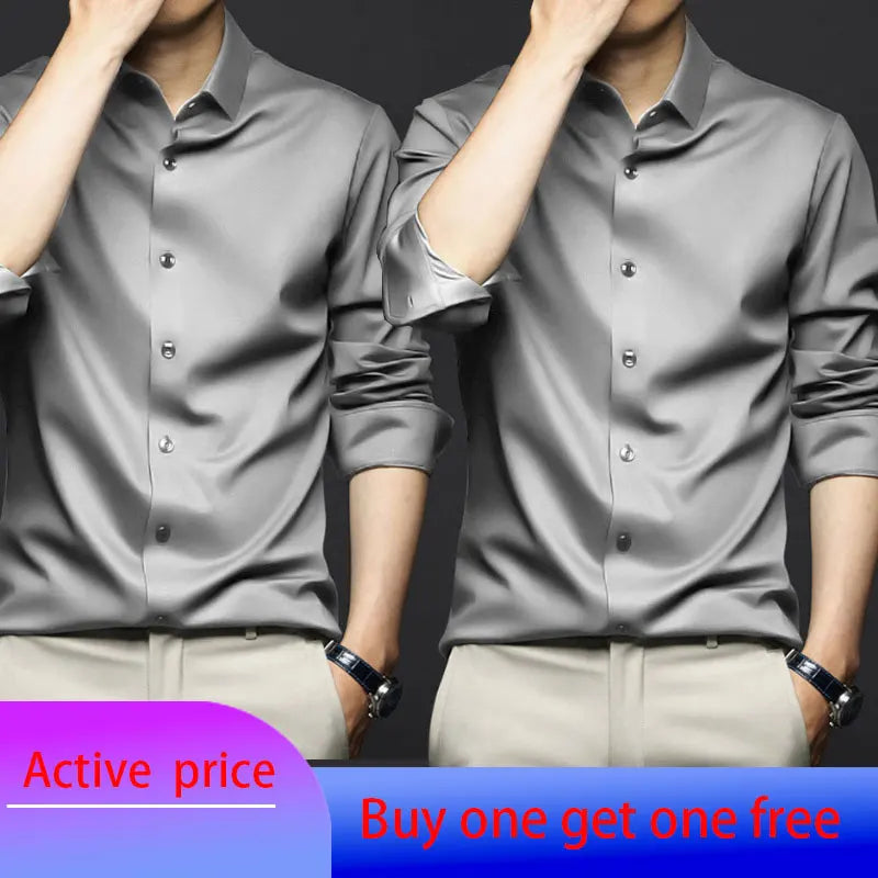 Wrinkle-Proof Business Casual Long-Sleeved Shirt