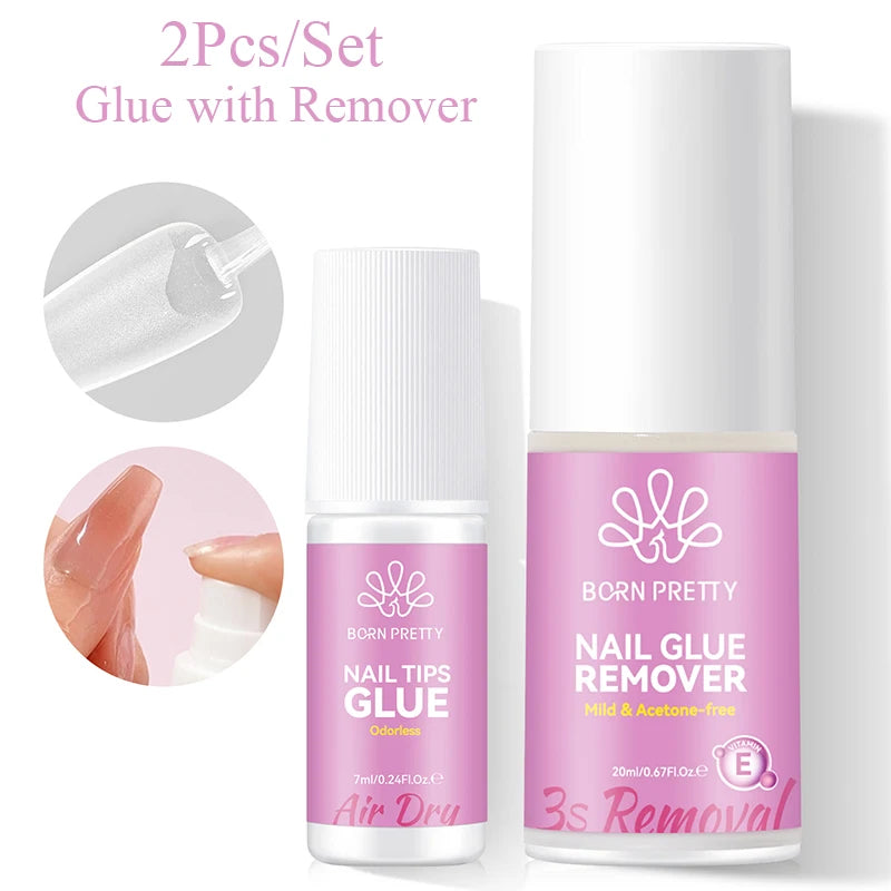 Fast-Dry Nail Glue with Acetone-Free Remover