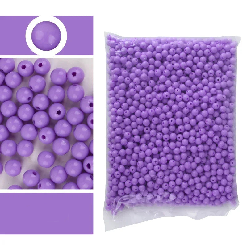 Candy Color Acrylic Round Beads Set