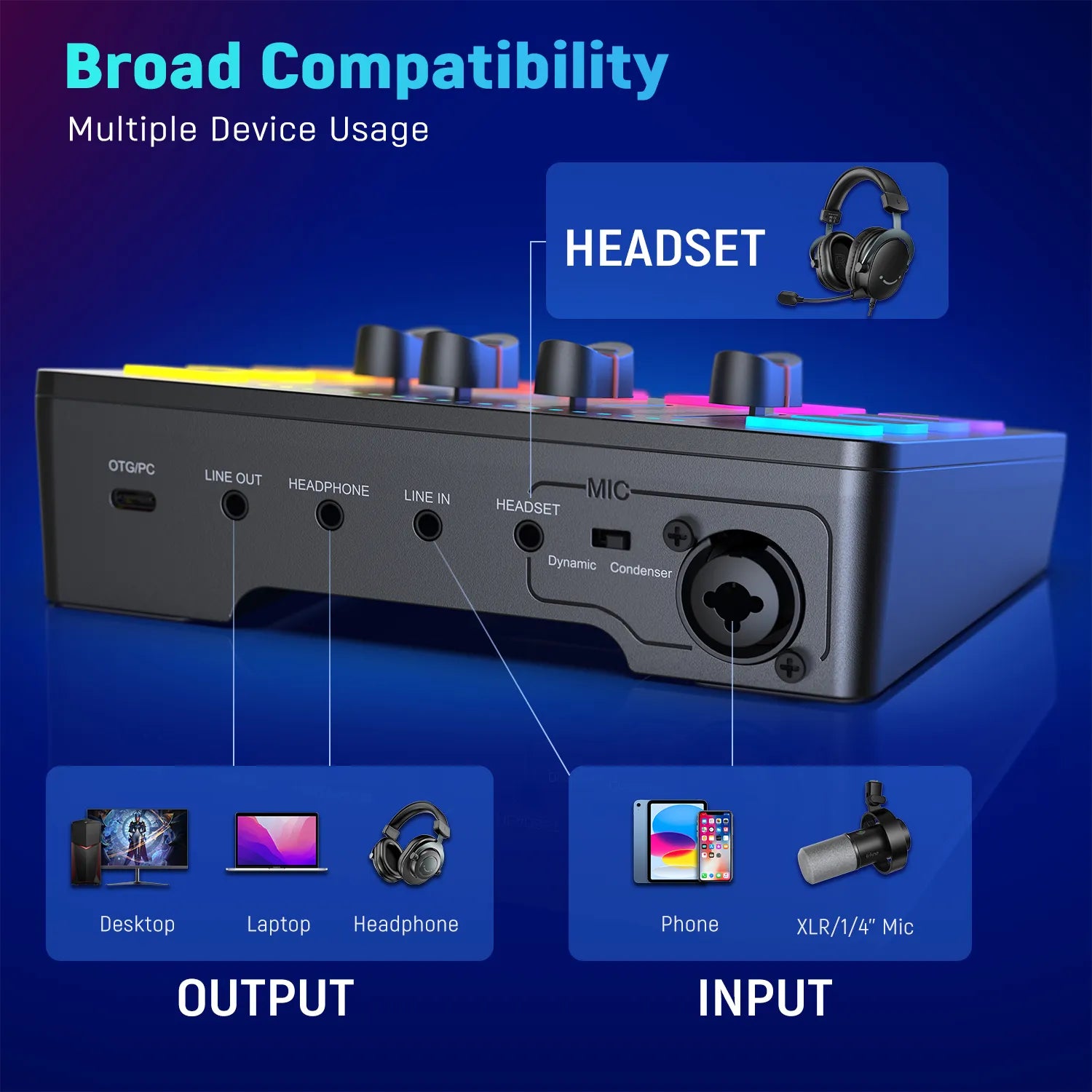 RGB Gaming Audio Mixer