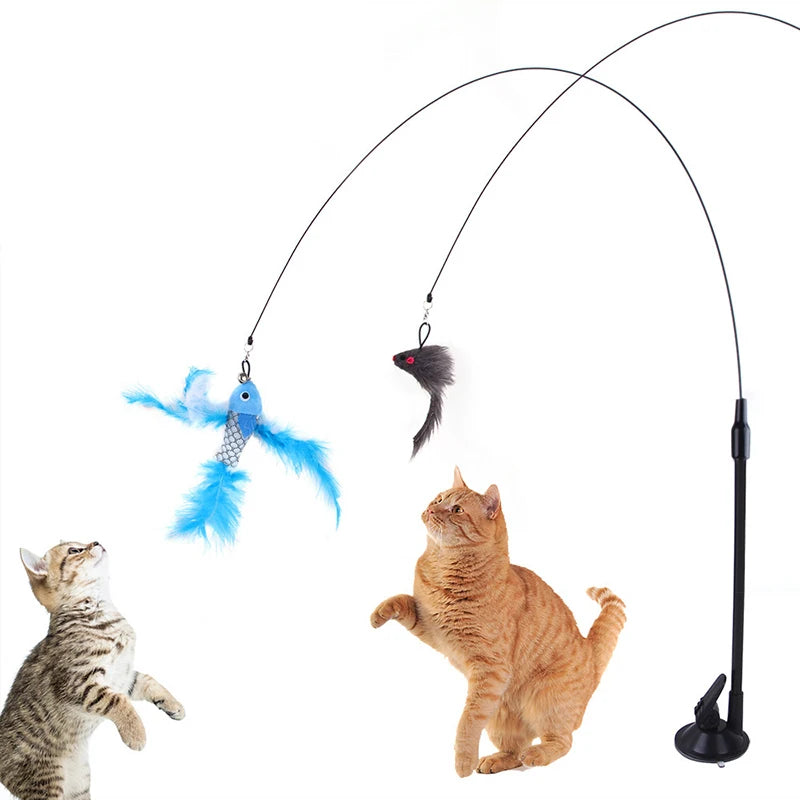 Interactive Feather Bird Toy: Fun Teaser for Playful Cats