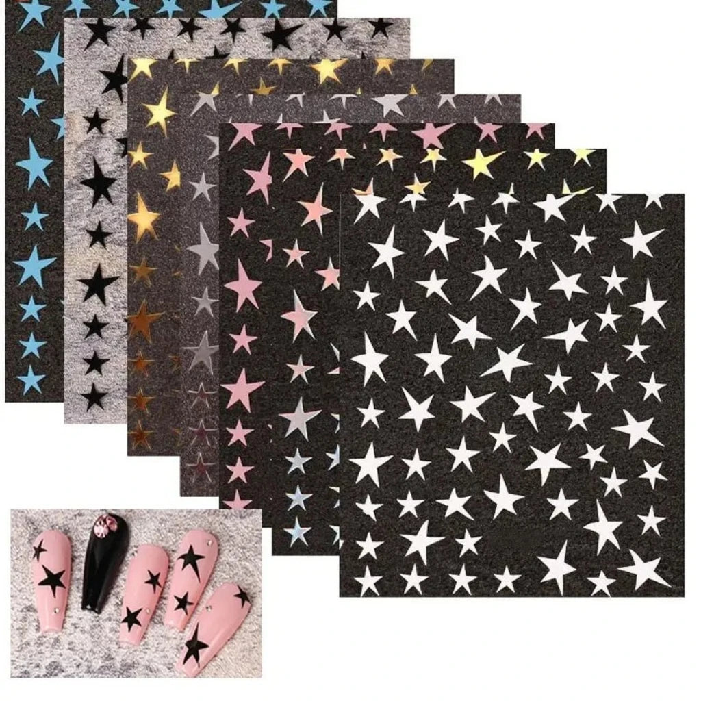7-Color Laser Star Nail Stickers