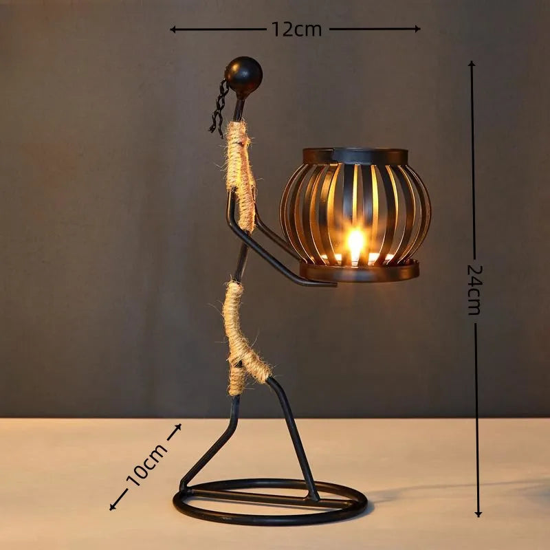 Nordic Abstract Metal Candlestick