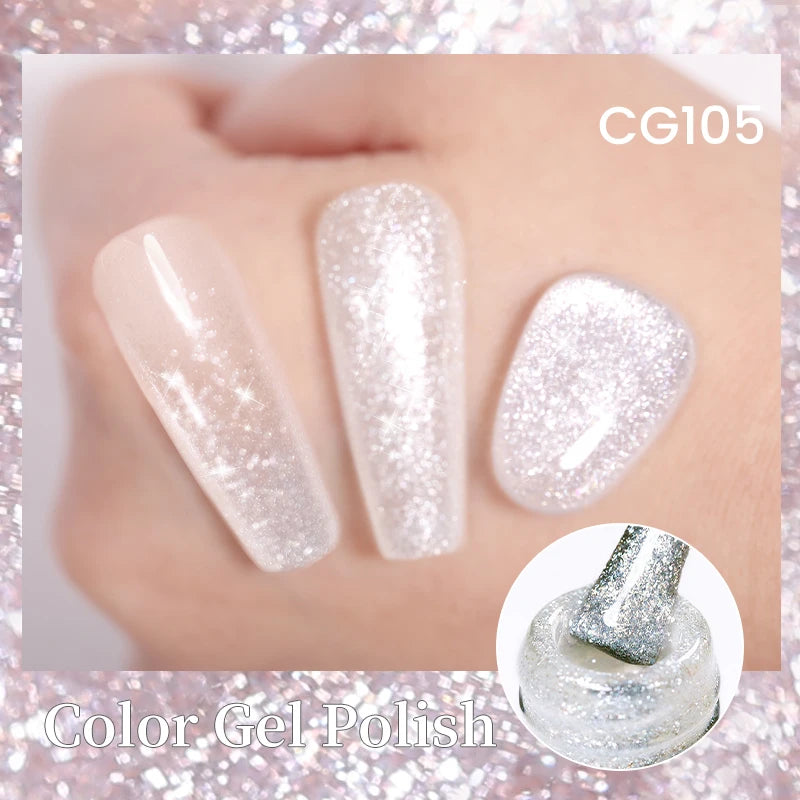 Champagne Gold Reflective Glitter UV Gel Polish